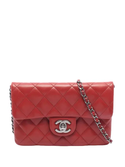 CHANEL Pre-Owned 2013-2014 Mini CC Quilted Lambskin Chain Flap crossbody bag