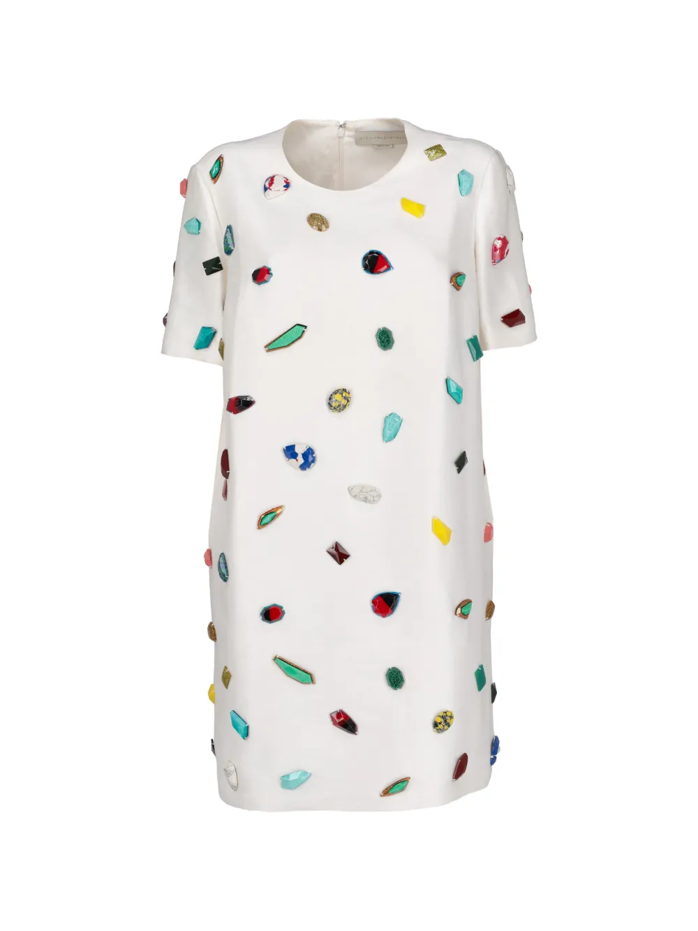 Pre-owned Stella Mccartney Crystal-embellishment Mini Dress In White