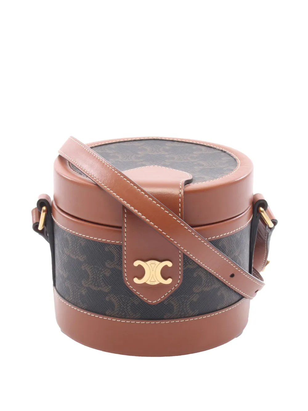 Celine Pre-Owned 2000-2026 Small Triomphe Coated Canvas Tambour crossbody bag - Brown
