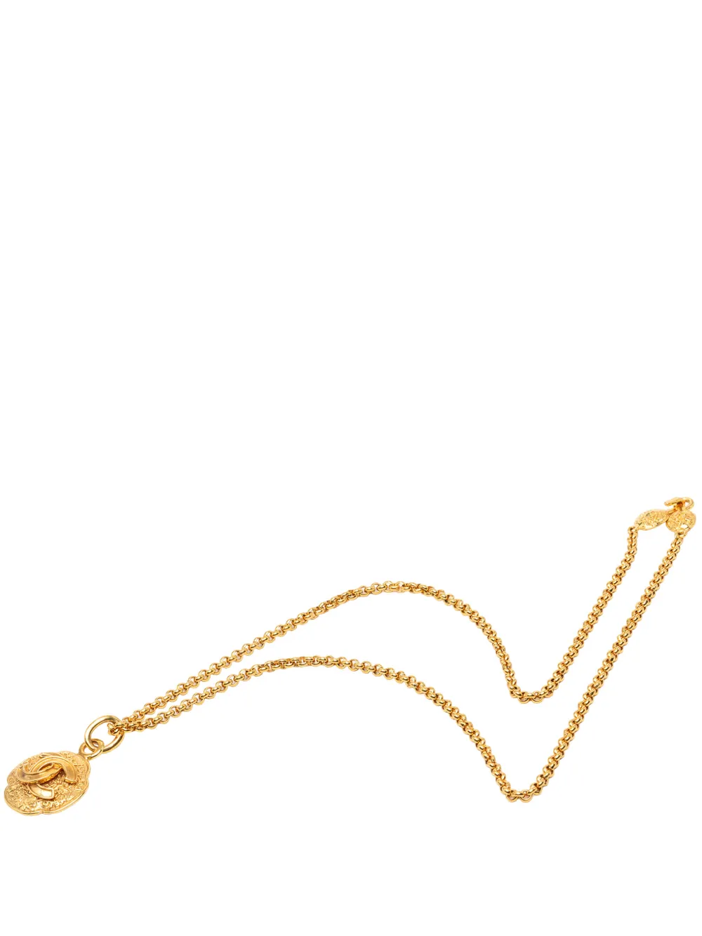 CHANEL Pre-Owned Collana CC placcata oro con pendente medaglione 1995