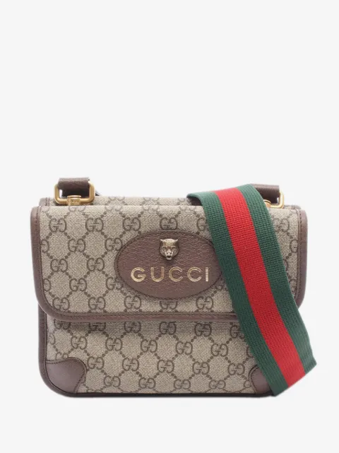 Gucci Pre-Owned 2019-2020 Small GG Supreme Web Neo Vintage Double Flap Messenger Bag crossbody bag