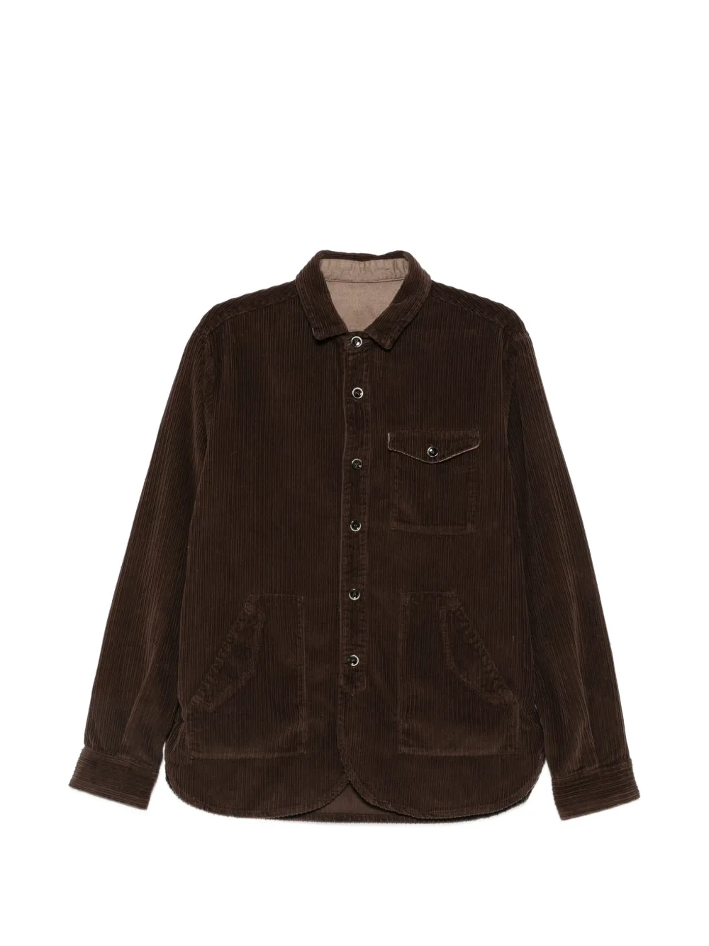 Nine In The Morning corduroy-textured button-up shirt - Marrone
