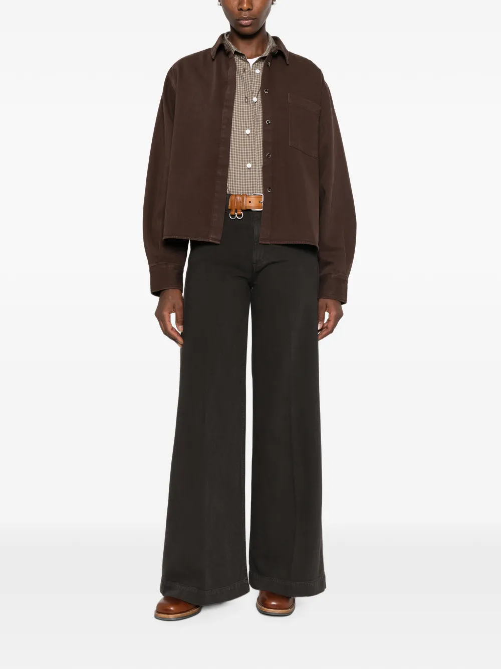 Nine In The Morning Nadia jeans met riemlussen Bruin