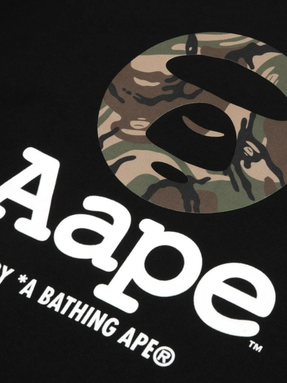 AAPE BY *A BATHING APE AAPEUNVS Moonface T-shirt Zwart