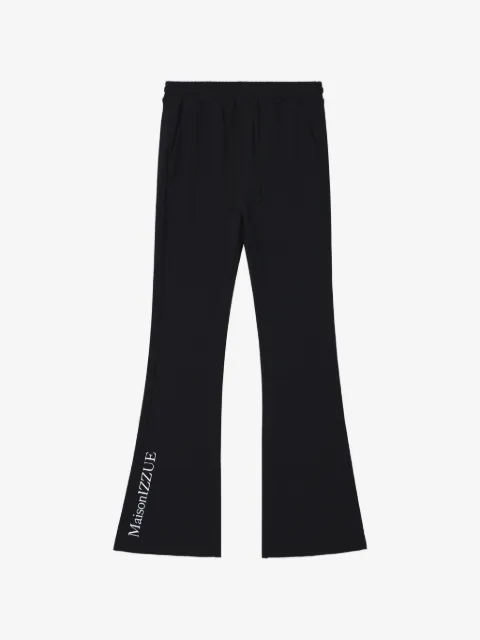 izzue pantalones acampanados con logo