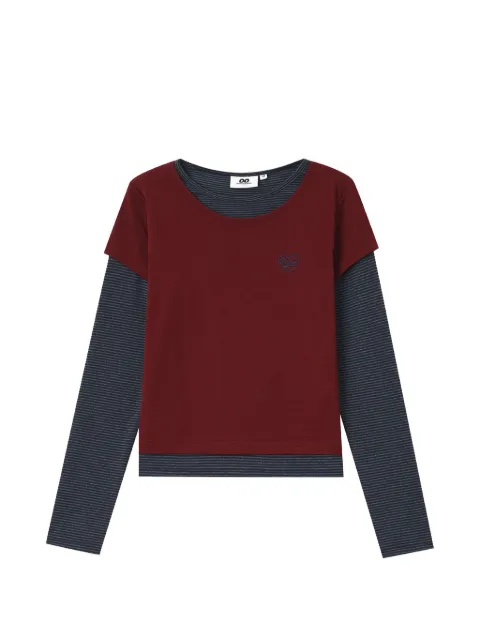 CHOCOOLATE layered-effect striped T-shirt