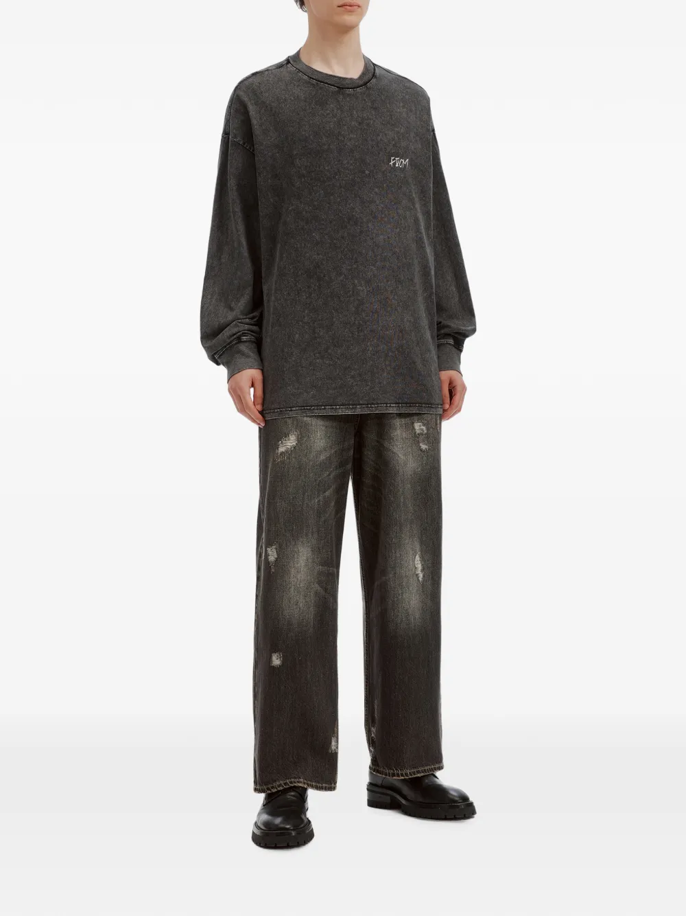 FIVE CM Gerafelde jeans Zwart