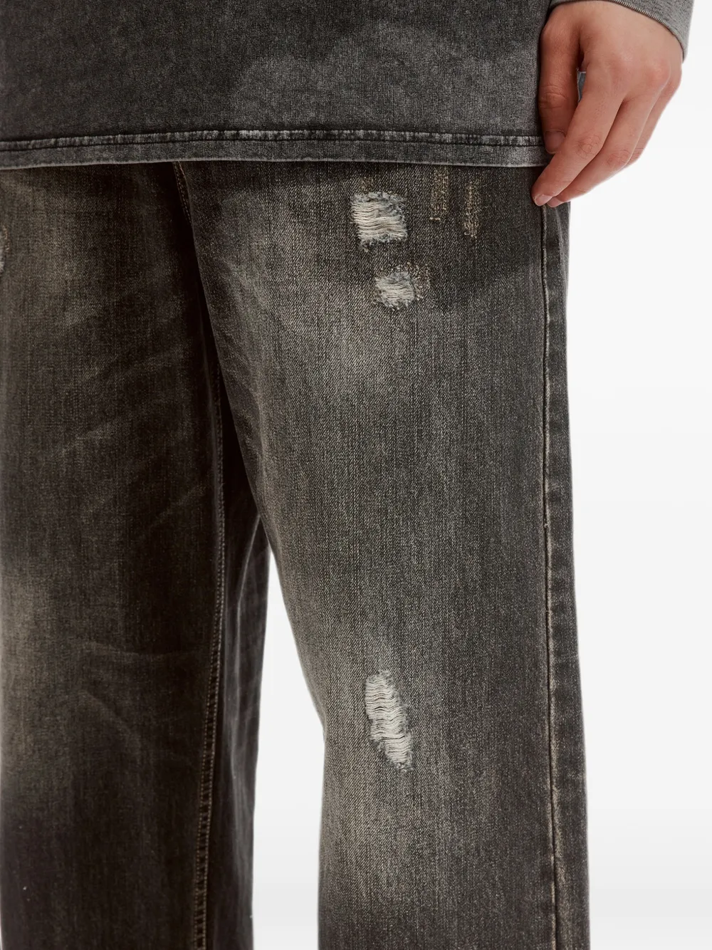FIVE CM Gerafelde jeans Zwart