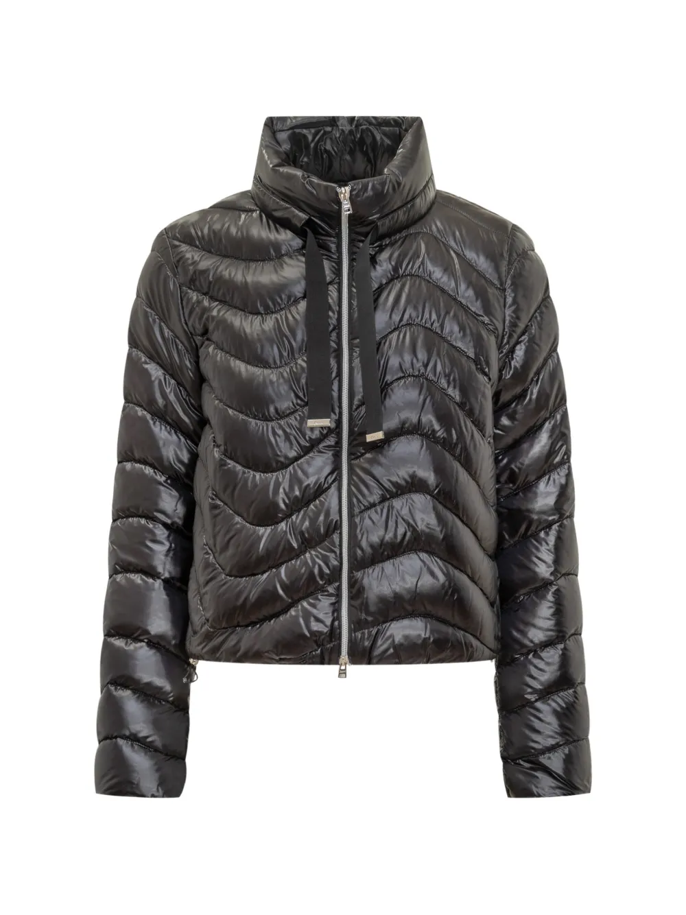Herno Chevron-quilted Puffer Jacket In Schwarz