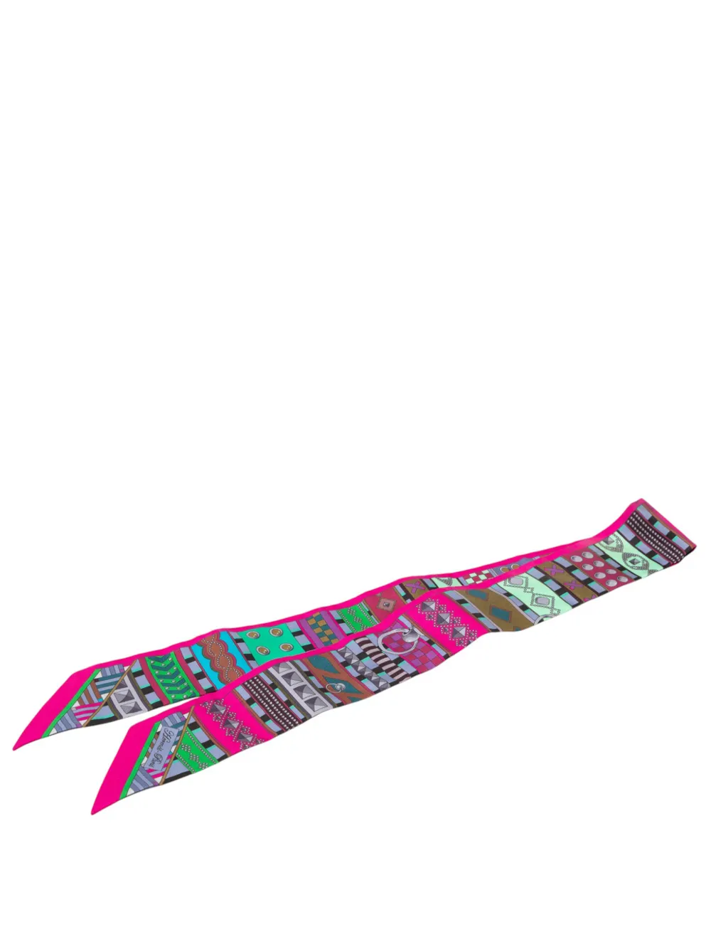 Hermès Pre-Owned 2000-2026 Colliers Et Chiens Forever Silk Schal aus Seidentwill - Rosa