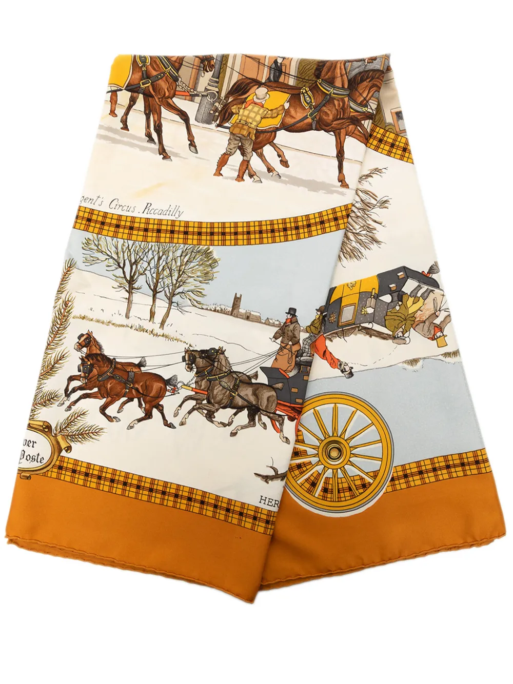 Hermès Pre-Owned 1992-2000 L Hiver en Poste Seidenschal 90cm - Braun