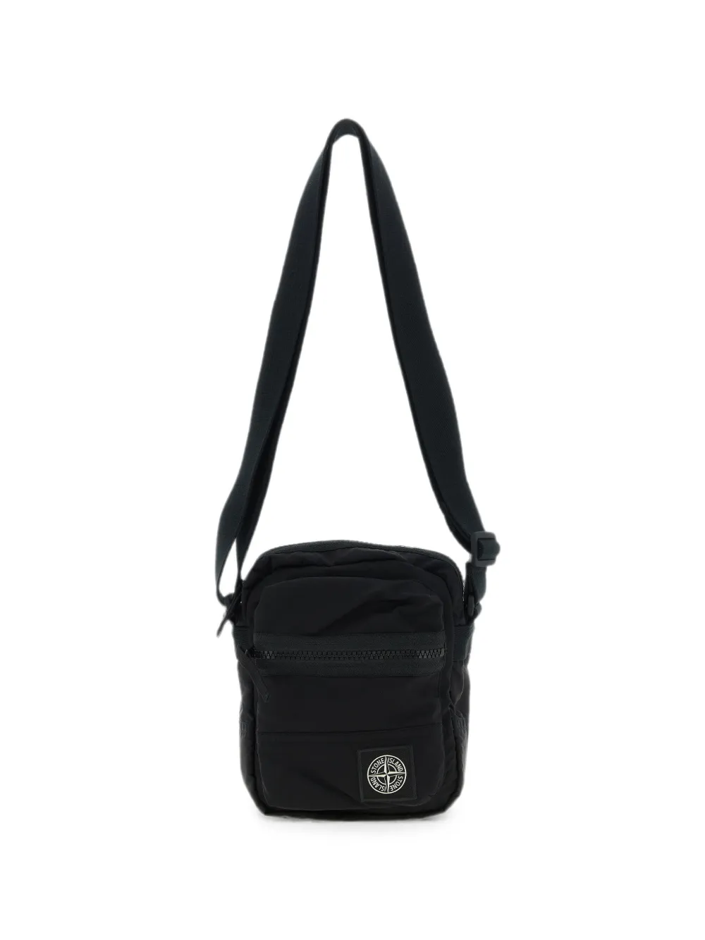 Stone Island 9200015 coated nylon metal in econyl® crossbody bag - Nero