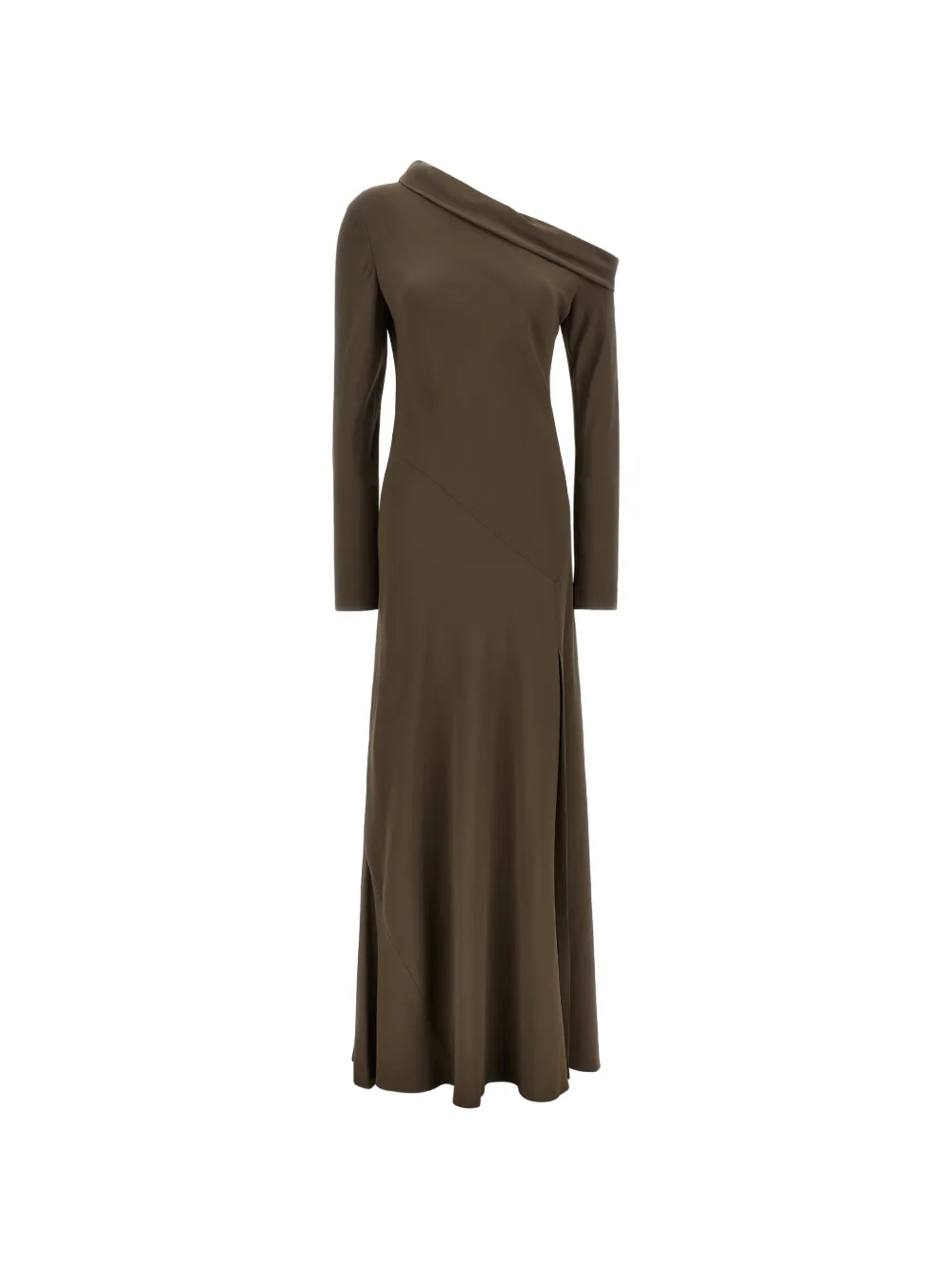 Alberta Ferretti one-shoulder asymmetrical dress - Brown