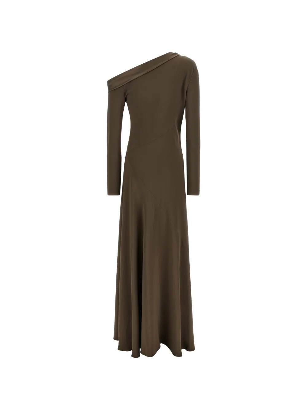 Alberta Ferretti Asymmetrische jurk Bruin
