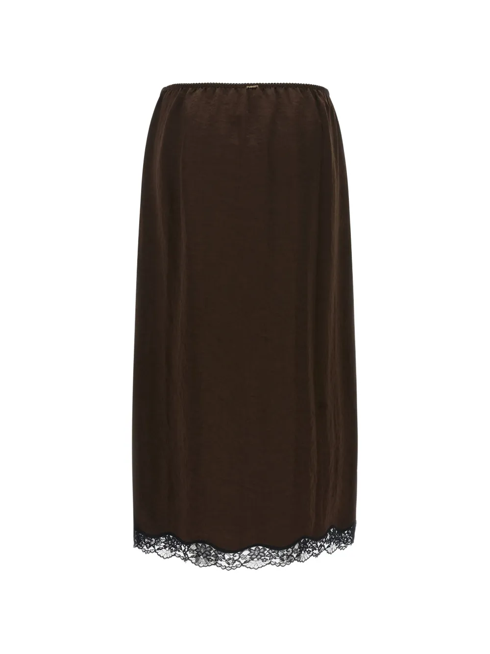TWINSET Froissé satijnen midi-rok met kant Bruin