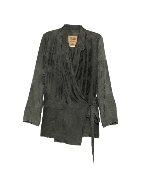 Uma Wang damask-pattern wrap jacket