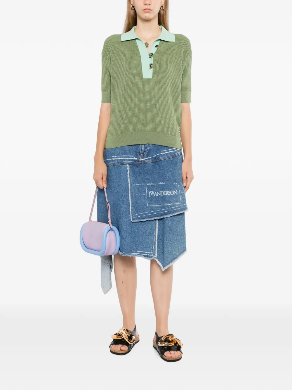 JW Anderson Poloshirt met wafelpatroon Groen