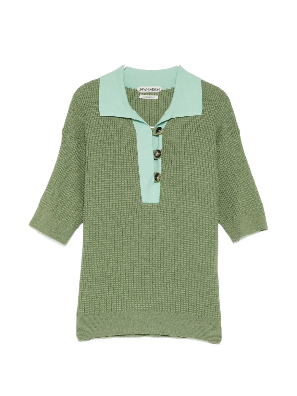 JW Anderson waffle-knit polo shirt - Verde