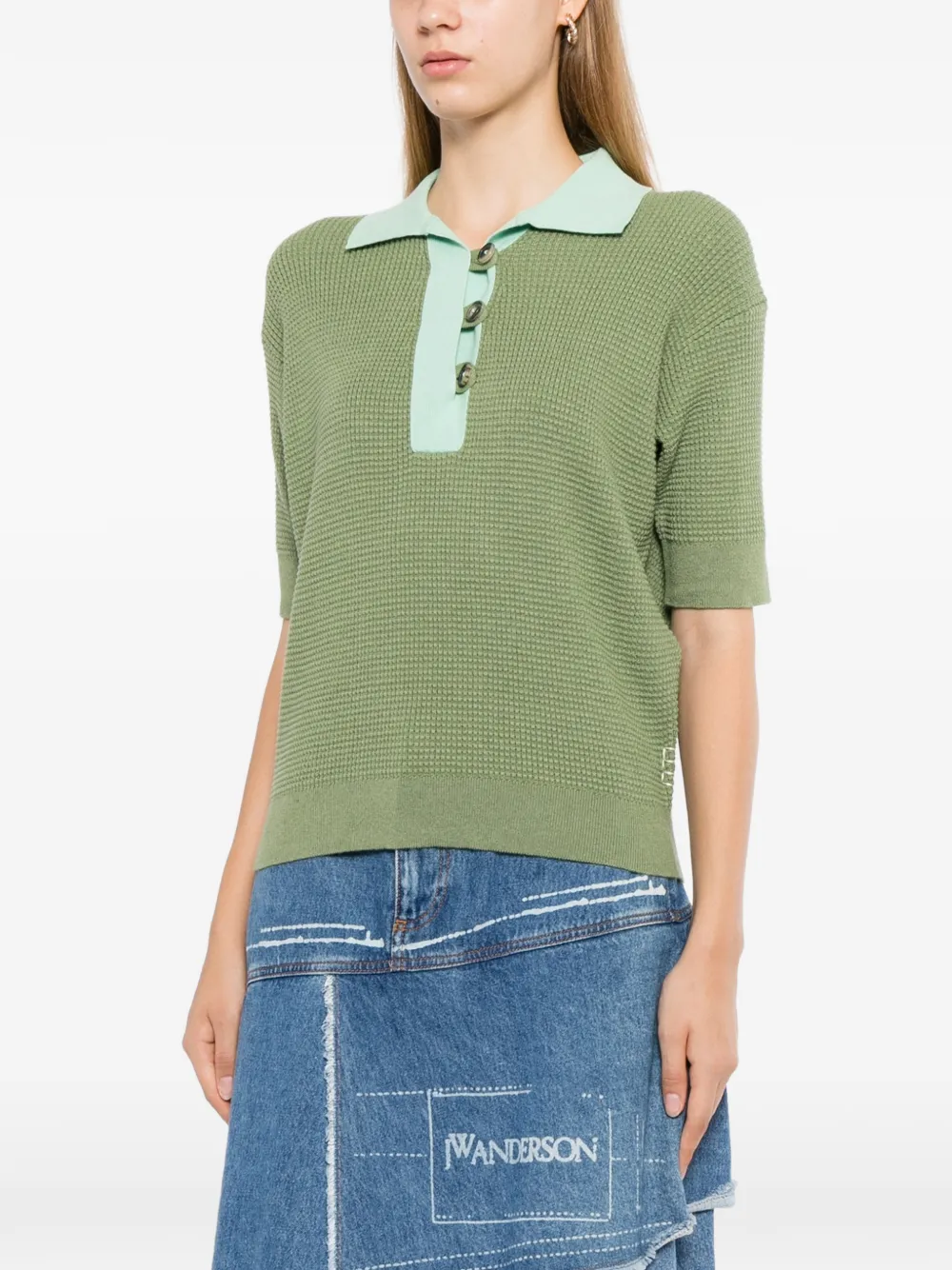 JW Anderson Poloshirt met wafelpatroon Groen