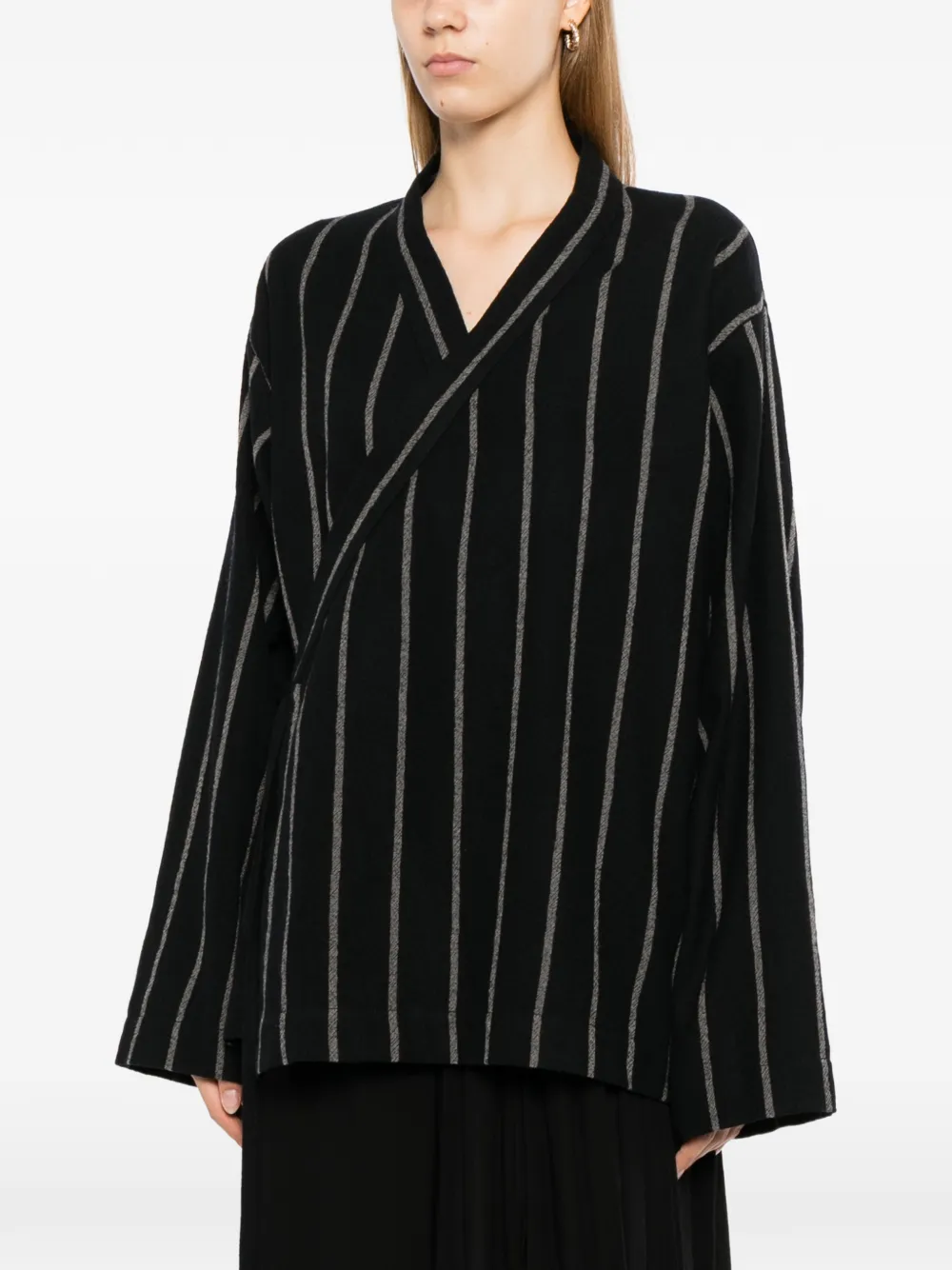 Uma Wang Gestreepte blazer Zwart