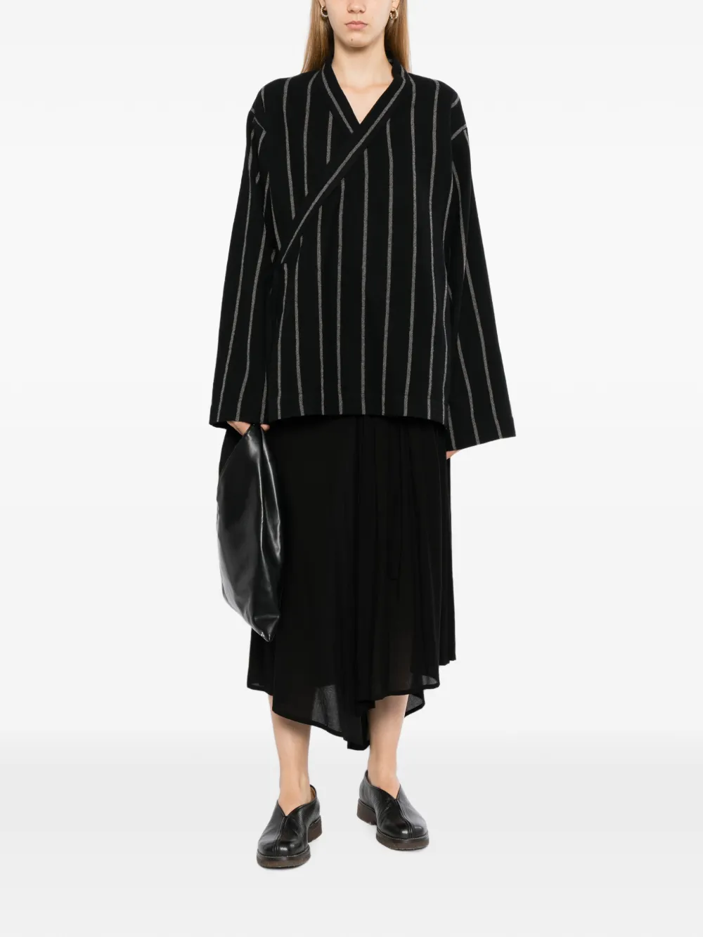 Uma Wang Gestreepte blazer Zwart