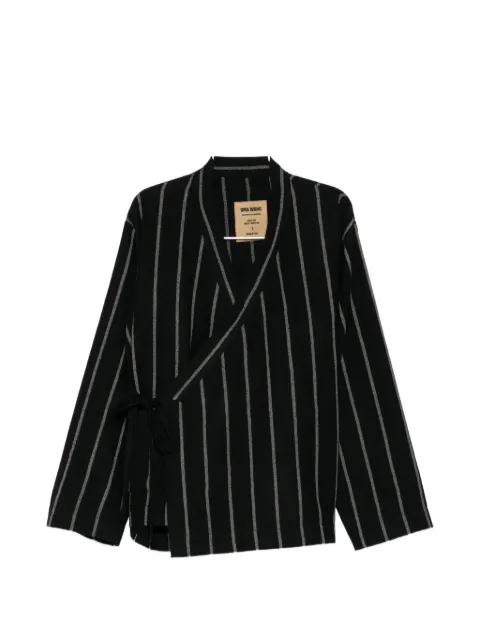 Uma Wang vertical-stripe wrap blazer