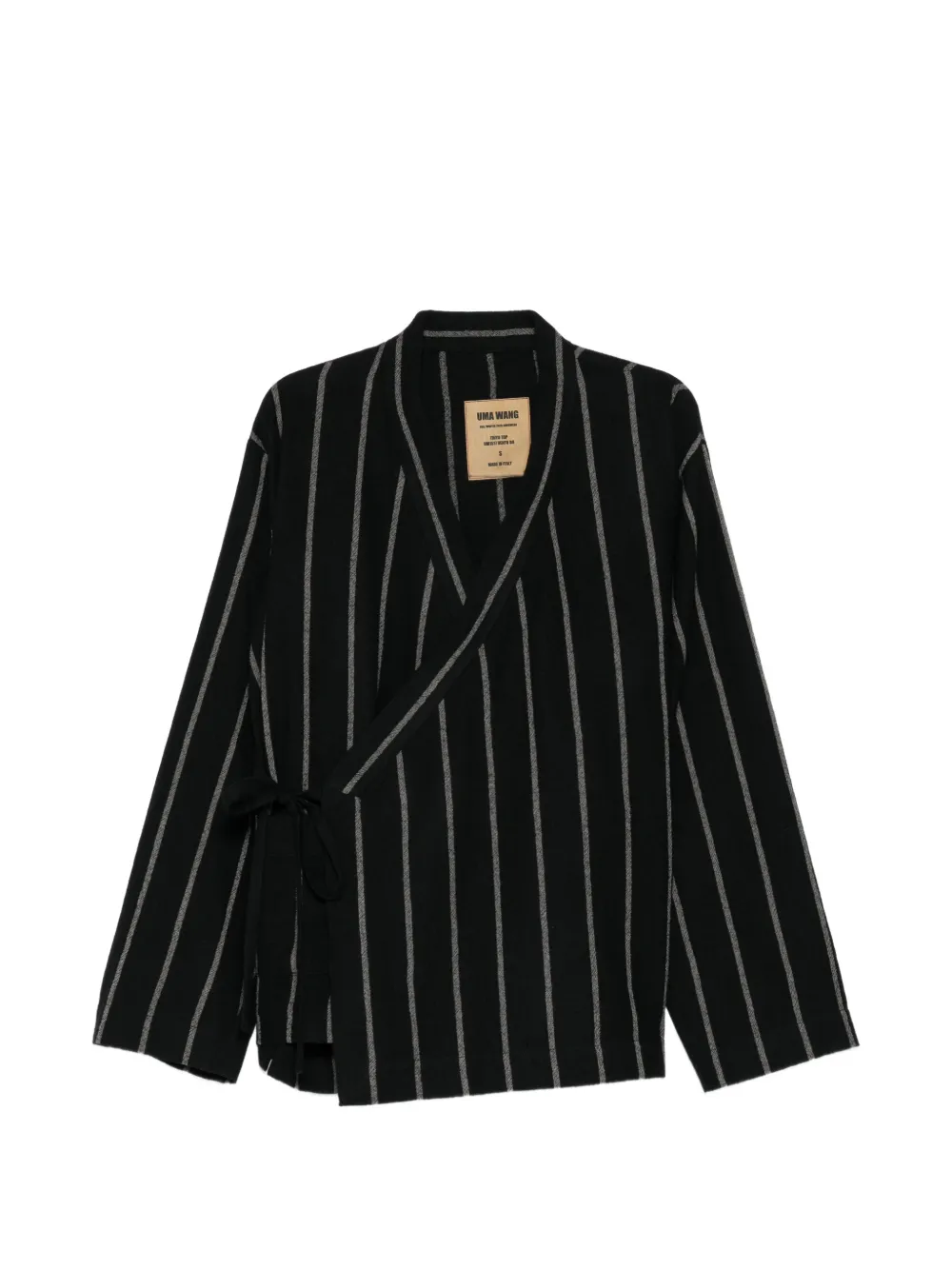 Uma Wang Wickelblazer mit Längsstreifen - Schwarz
