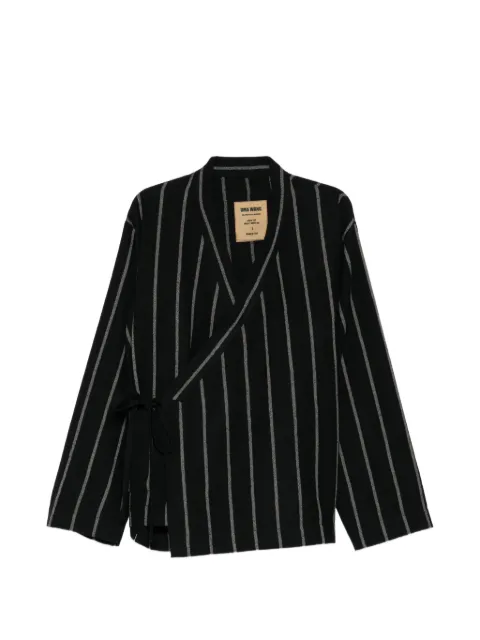 Uma Wang vertical-stripe wrap blazer