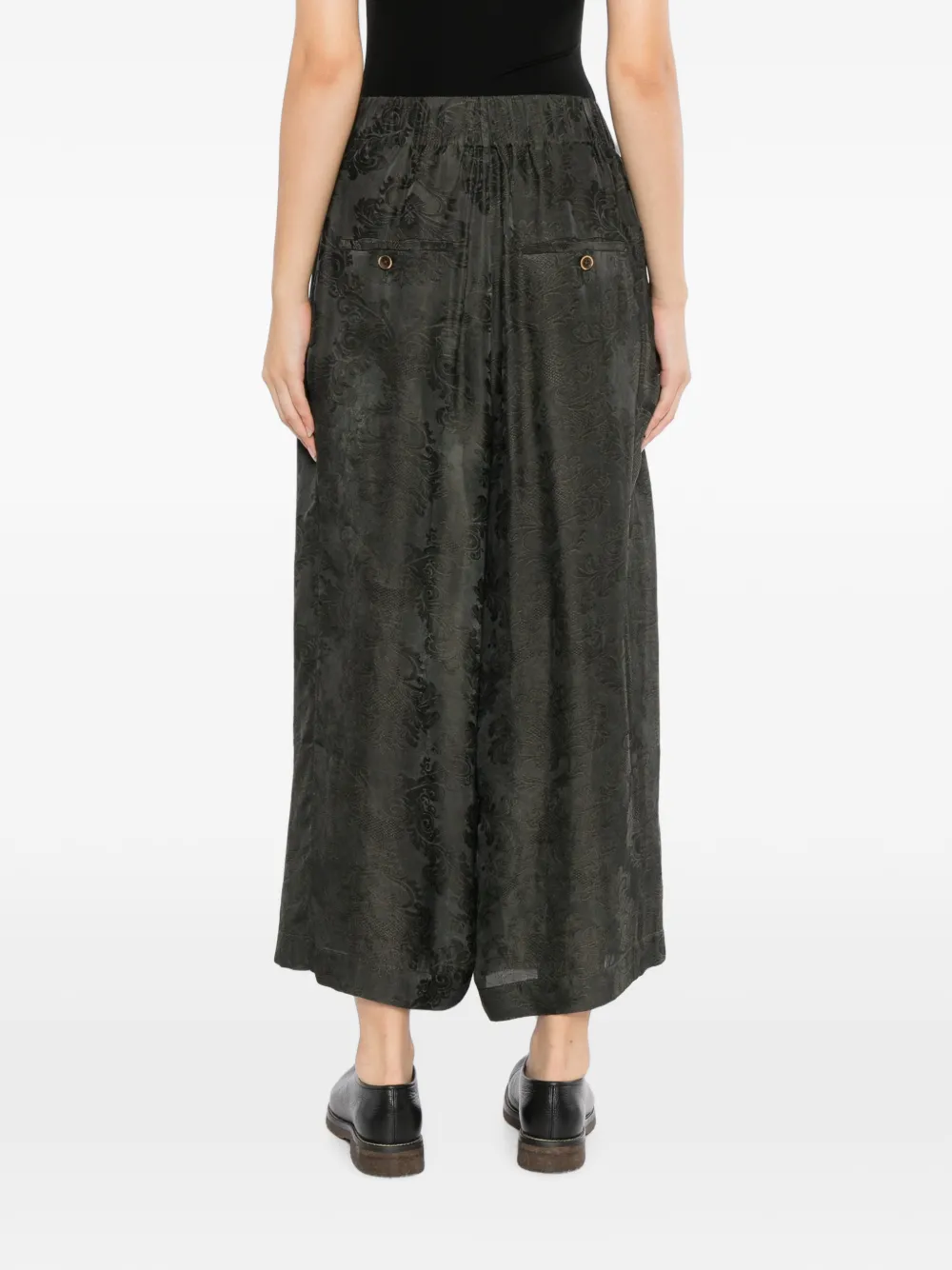 Uma Wang jacquard-pattern wide-leg trousers Grijs