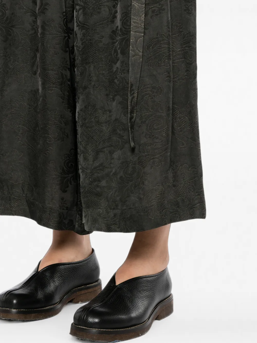 Uma Wang jacquard-pattern wide-leg trousers Grijs