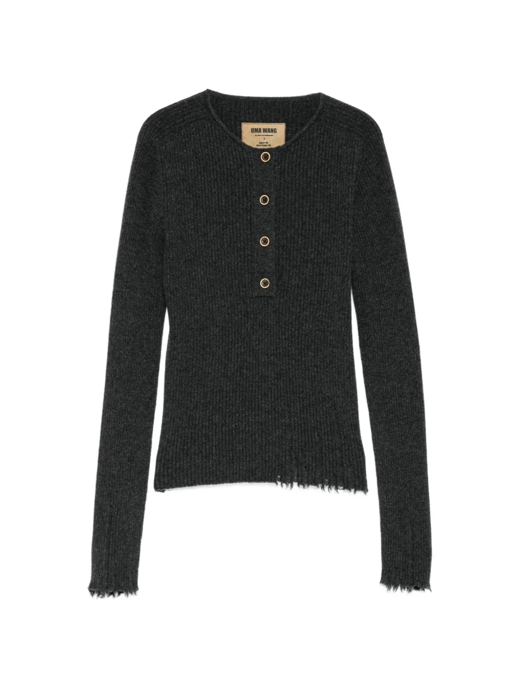 Uma Wang ribbed-knit button-up jumper - Grigio