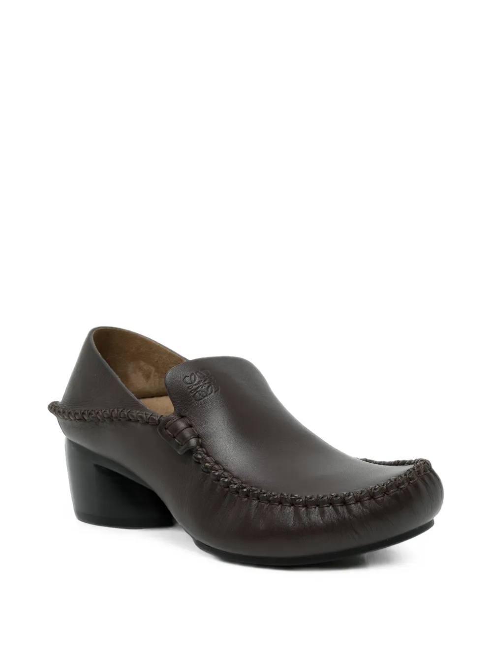 LOEWE 45mm Oval leather loafers Bruin