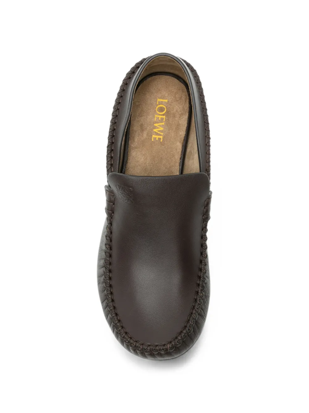LOEWE 45mm Oval leather loafers Bruin