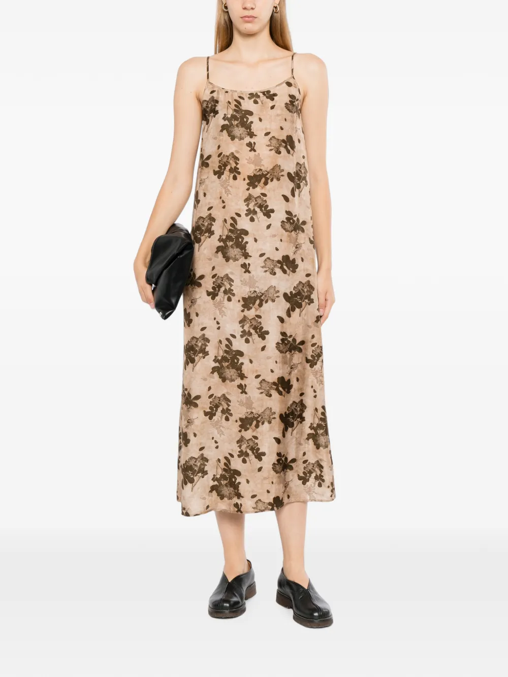 Uma Wang floral-print slip dress Beige