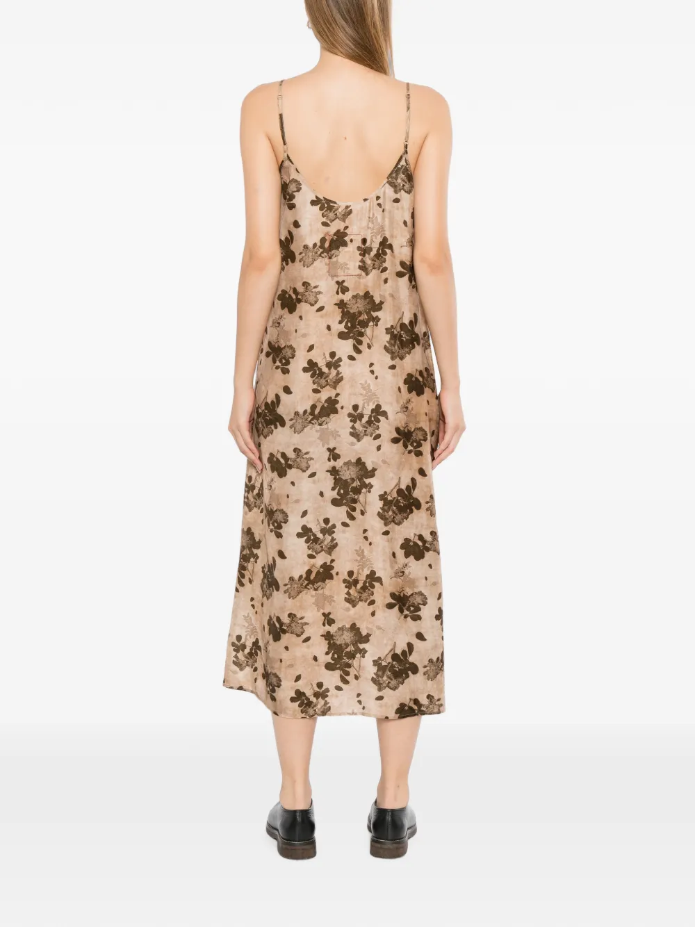 Uma Wang floral-print slip dress Beige