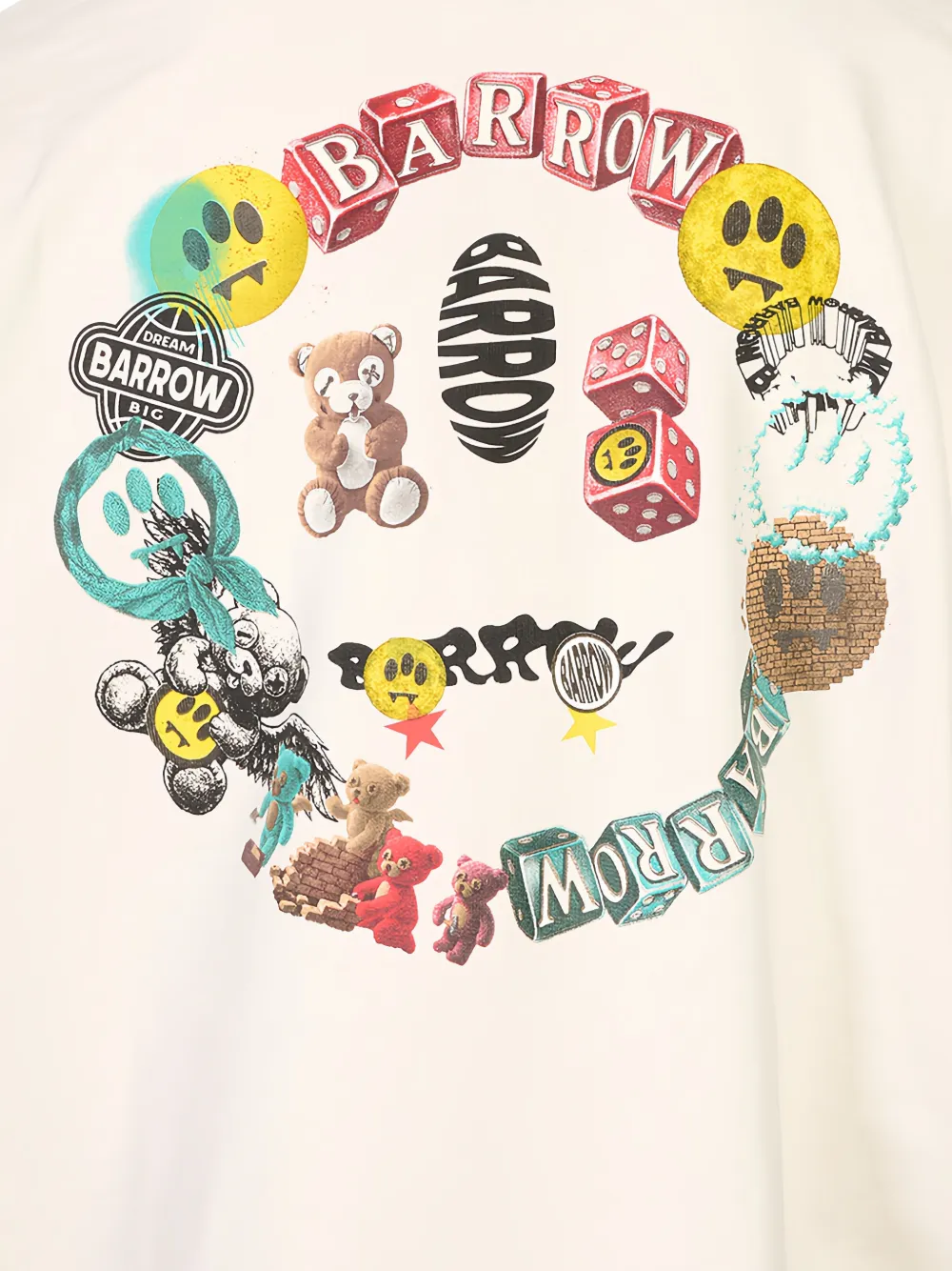 BARROW Katoenen hoodie met grafische print Beige