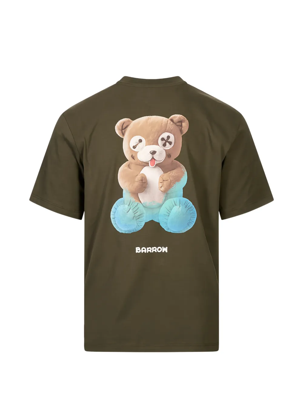 BARROW Keep Going T-shirt met beerprint Groen