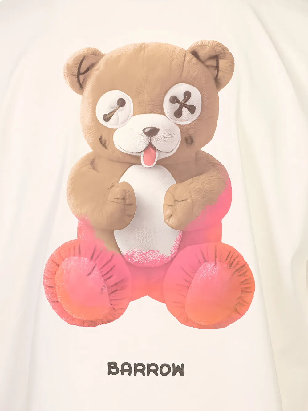 BARROW Keep Going T-shirt met teddybeer-print Beige