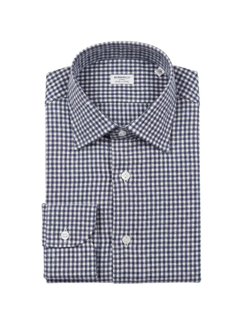 BORRIELLO NAPOLI gingham-check long-sleeve shirt