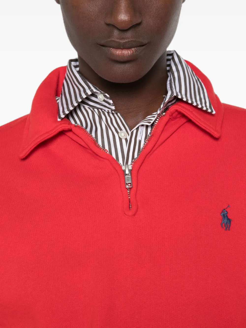 Polo Ralph Lauren Polotrui met geborduurd logo en kwartrits Rood