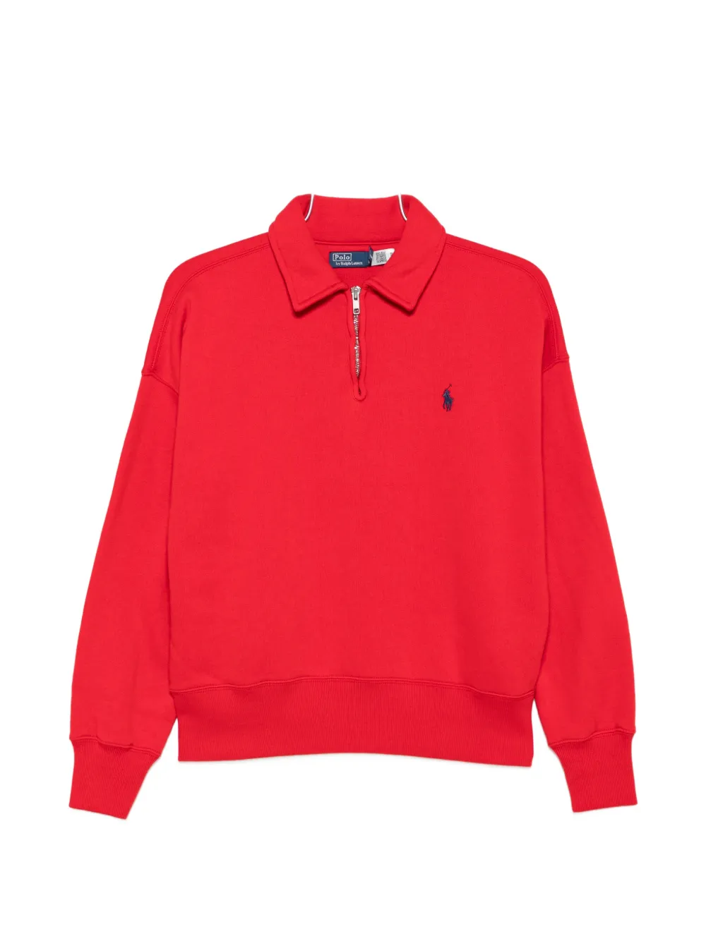 Polo Ralph Lauren quarter-zip logo-embroidered polo sweater - Rosso