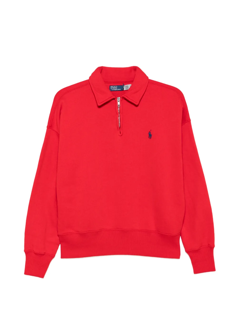 Polo Ralph Lauren quarter-zip logo-embroidered polo sweater - Rot