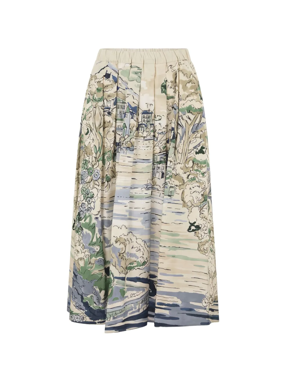 Weekend Max Mara Midi-plooirok met print Beige