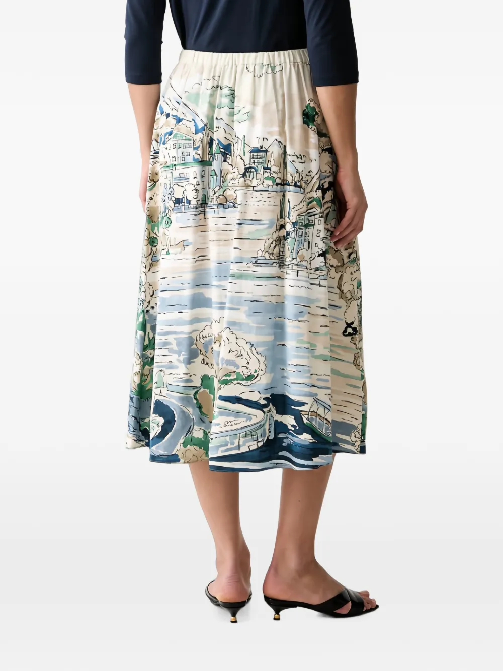 Weekend Max Mara Midi-plooirok met print Beige