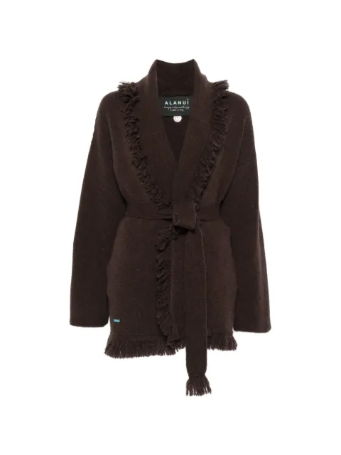 Alanui fringe-trim belted cardigan