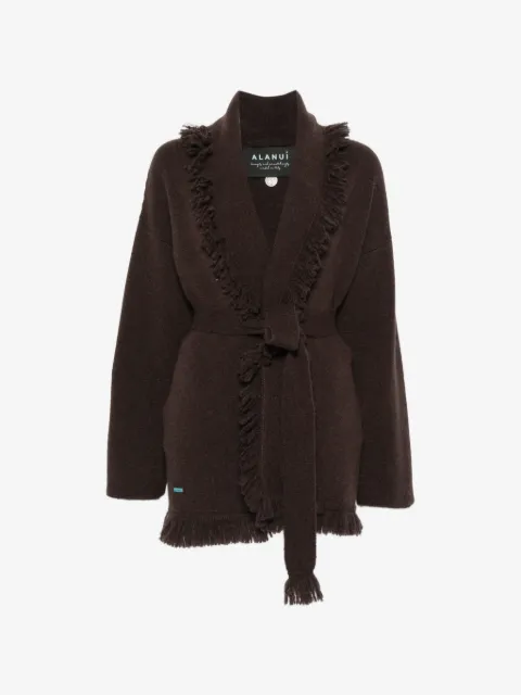Alanui fringe-trim belted cardigan