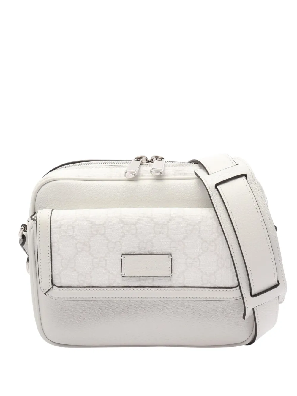 Gucci Pre-Owned 2016-2026 GG Supreme and Calfskin crossbody bag - White