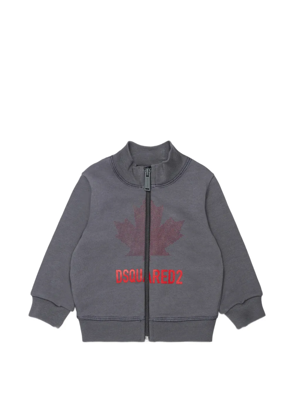 DSQUARED2 KIDS logo-print zip-up sweater - Grigio