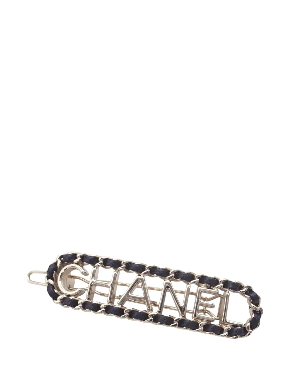 CHANEL Pre-Owned 2020 vergoldete Allure Haarspange aus Lammleder - Schwarz