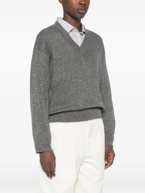 Brunello Cucinelli V-neck Sweater | グレー | FARFETCH JP